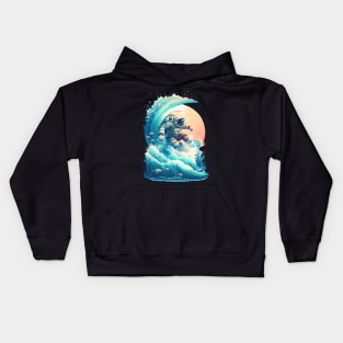 Surfing in The Middle of the Space Kids Hoodie